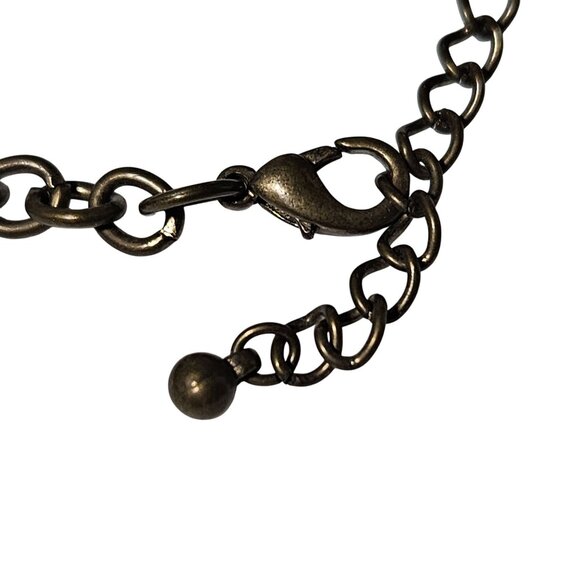 Elegant Vintage Style Geometric Pendant Necklace Brown Teardrop Stone Boho Women - Picture 4 of 6